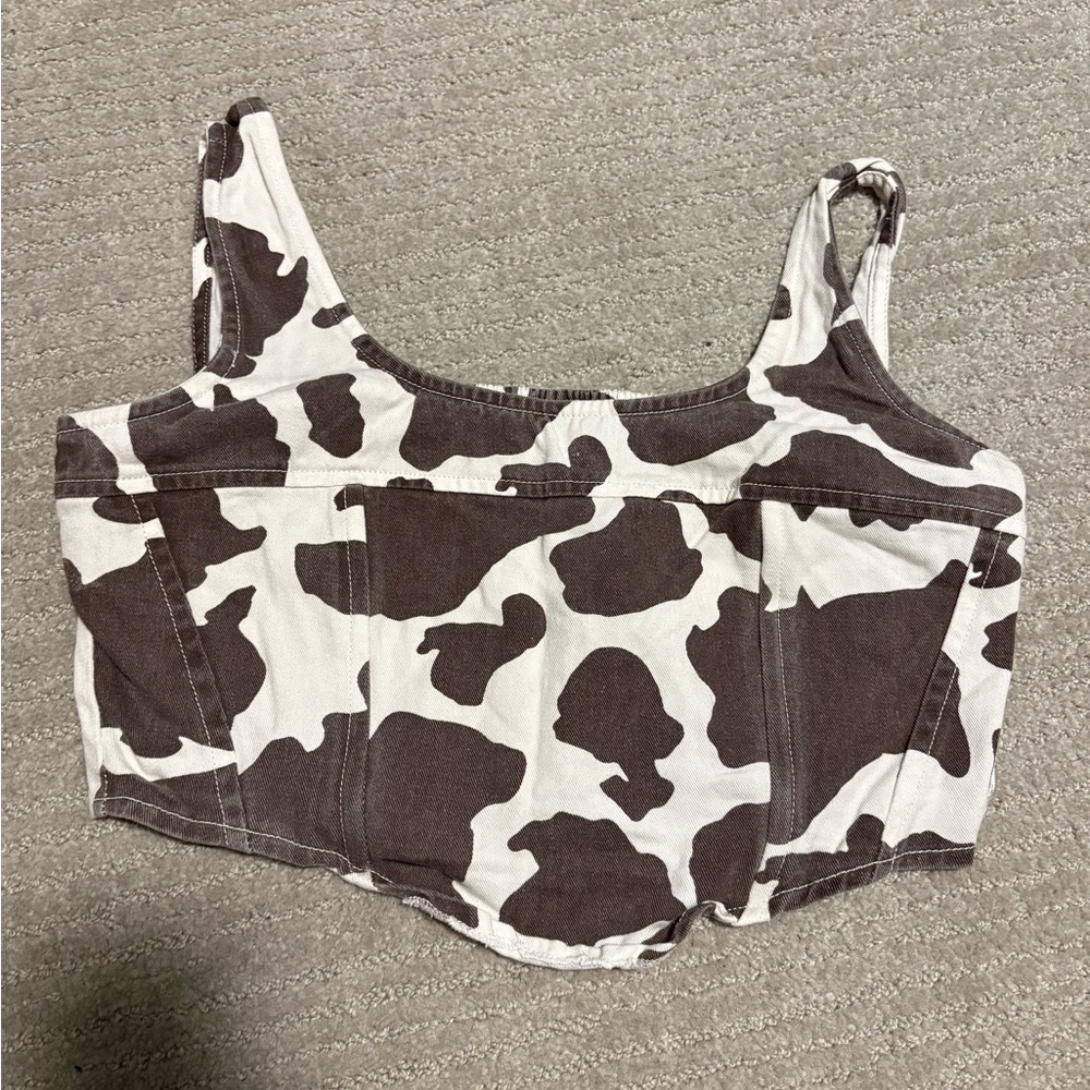 Cow Print Crop Top